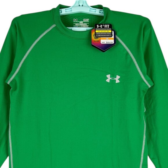 Under Armour Men ColdGear Infrared Green Long-Sleeve Fitted Shirt Size Small NWT - Picture 3 of 12